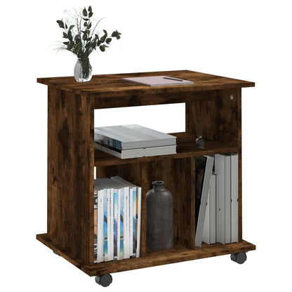 Armadietto con Ruote Rovere Fumo 60x45x60 cm Legno Multistrato