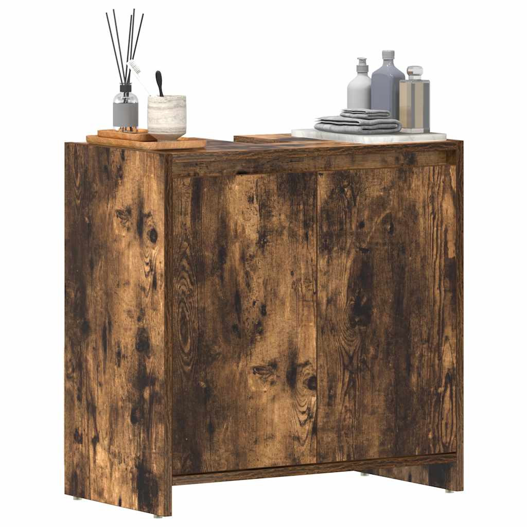 Armadietto Bagno Rovere Fumo 60x33x61 cm in Legno Multistrato