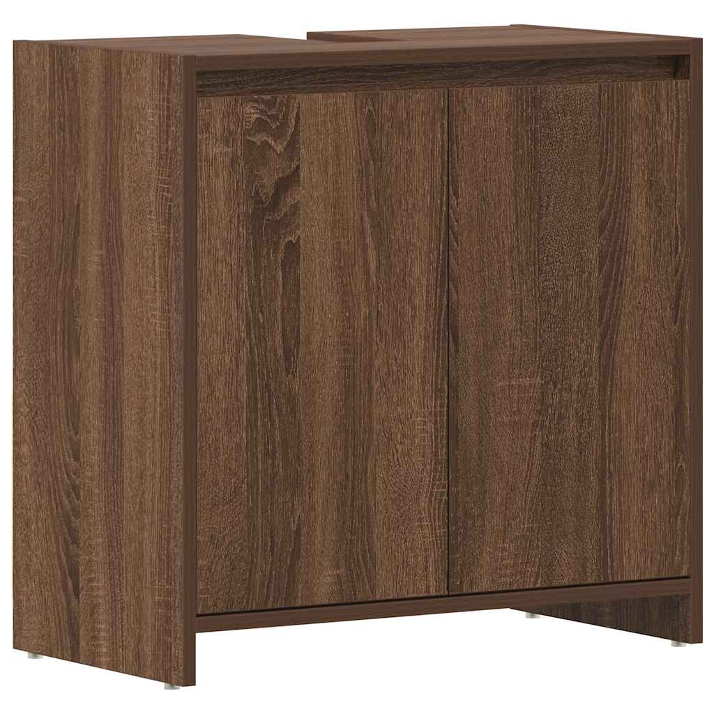 Armadietto Bagno Rovere Marrone 60x33x61cm Legno Ingegnerizzato