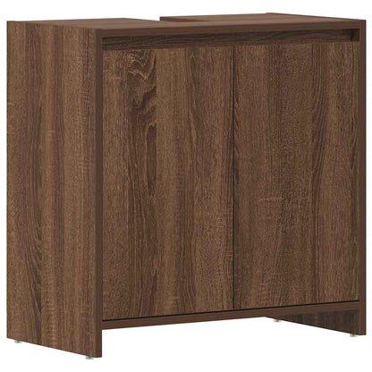 Armadietto Bagno Rovere Marrone 60x33x61cm Legno Ingegnerizzato