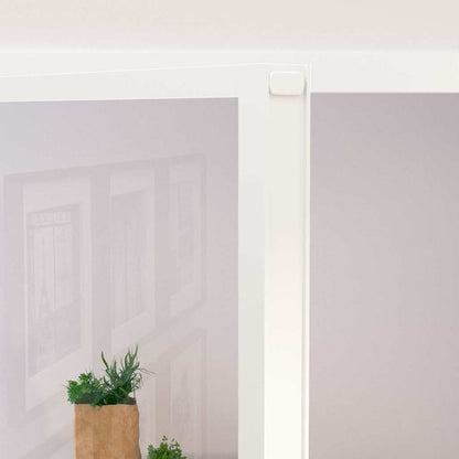 Porta Interna Bianca 76x201,5 cm Vetro Temperato Alluminio Slim