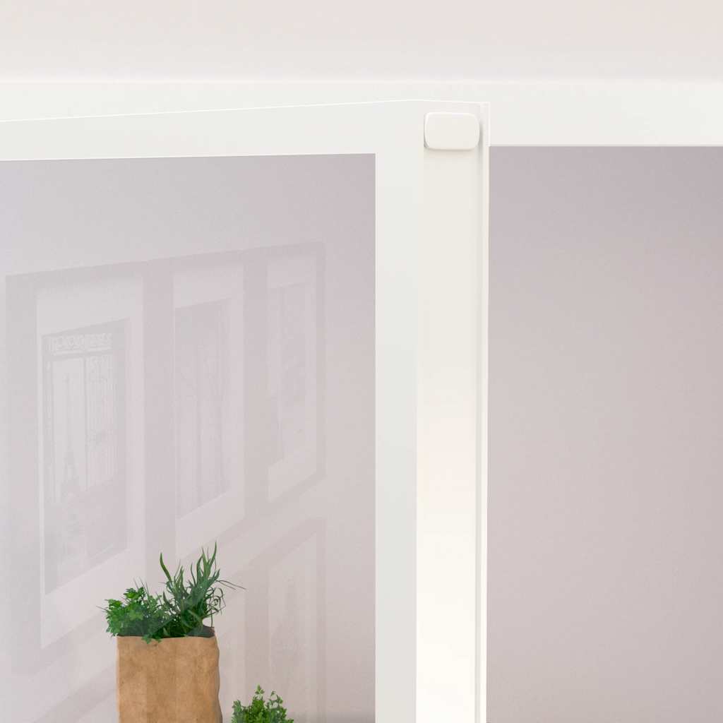 Porta Interna Bianca 83x201,5 cm Vetro Temperato Alluminio Slim