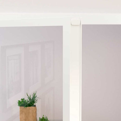 Porta Interna Bianca 83x201,5 cm Vetro Temperato Alluminio Slim
