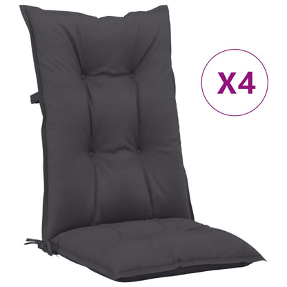 Cuscini per Sedie 4 pz Antracite 120x50x7 cm in Tessuto