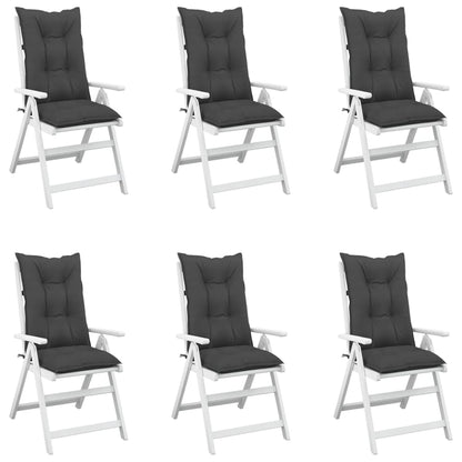 Cuscini per Sedie 6 pz Antracite 120x50x7 cm in Tessuto