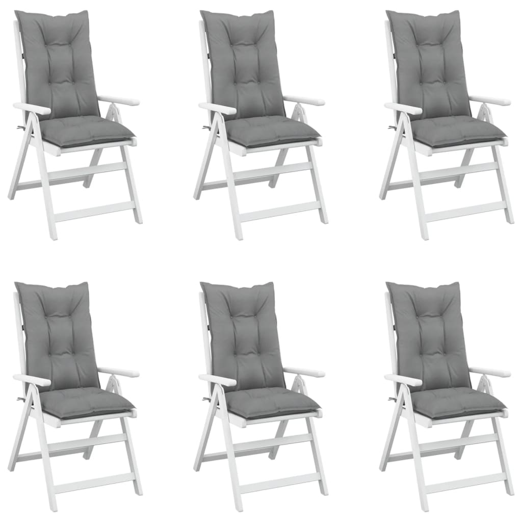 Cuscini per Sedie 6 pz Grigie 120x50x7 cm in Tessuto