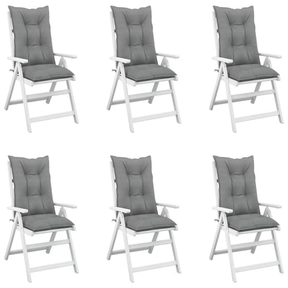 Cuscini per Sedie 6 pz Grigie 120x50x7 cm in Tessuto