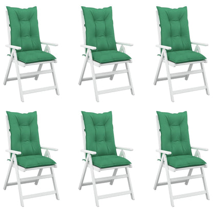 Cuscini per Sedie 6 pz Verdi 120x50x7 cm in Tessuto