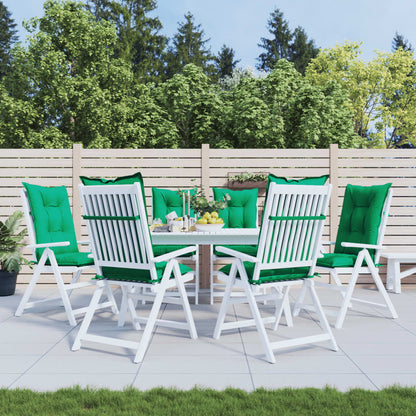 Cuscini per Sedie 6 pz Verdi 120x50x7 cm in Tessuto