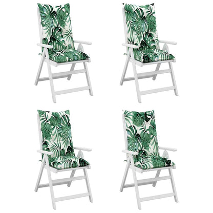 Cuscini per Sedie 4 pz Motivo a Foglie 120x50x7 cm in Tessuto