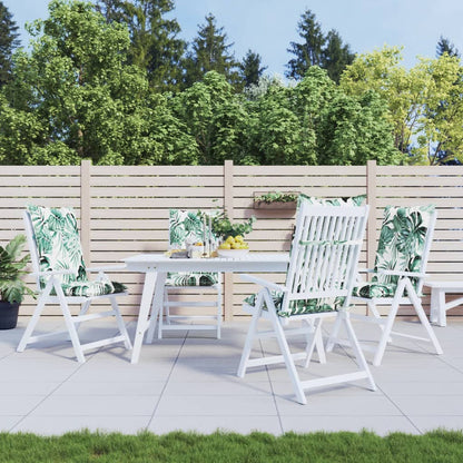Cuscini per Sedie 4 pz Motivo a Foglie 120x50x7 cm in Tessuto