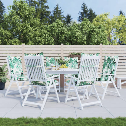 Cuscini per Sedie 6 pz Motivo a Foglie 120x50x7 cm in Tessuto