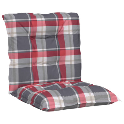 Cuscini per Sedia 2 pz a Quadri Rossi 100x50x7cm Tessuto Oxford