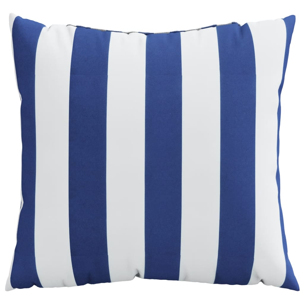Cuscini Decorativi 4pz Strisce Blu e Bianco 50x50 cm Tessuto