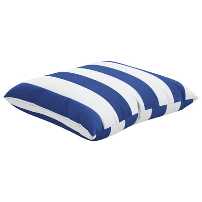 Cuscini Decorativi 4pz Strisce Blu e Bianco 50x50 cm Tessuto