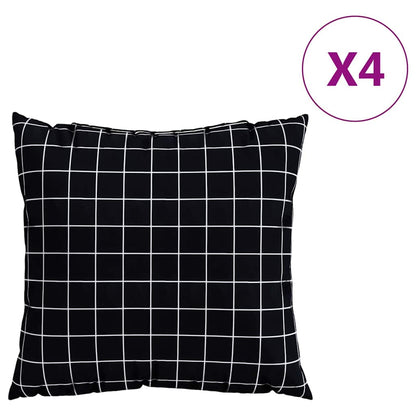 Cuscini Scatter a scacchi 4 pcs Quadro Nero 50 x 50 cm
