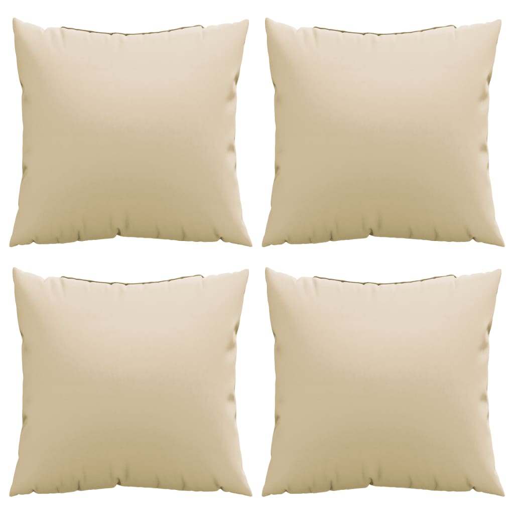 Cuscini per Divano 4 pz Beige 60x60 cm in Tessuto