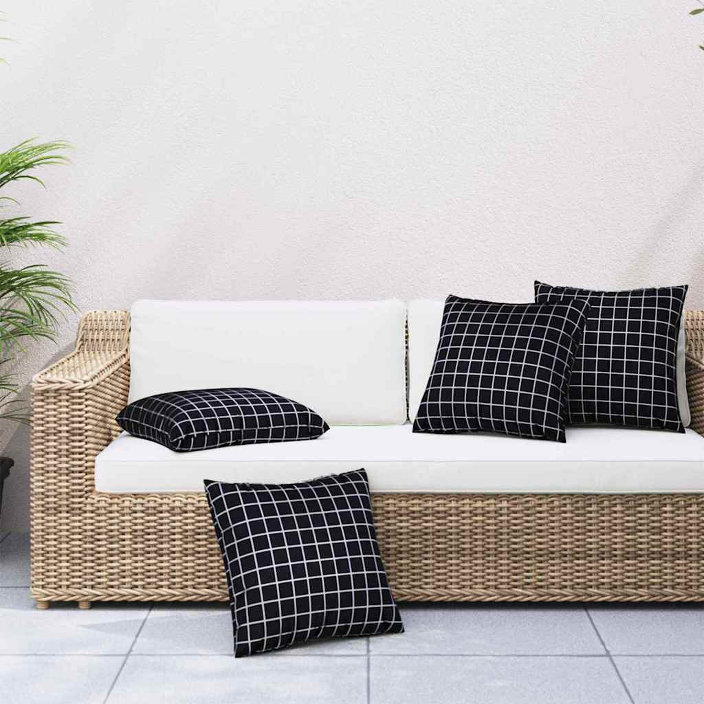 Cuscini Scatter a scacchi 4 pcs Quadro Nero 60 x 60 cm