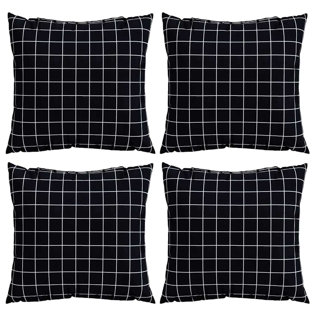 Cuscini Scatter a scacchi 4 pcs Quadro Nero 60 x 60 cm