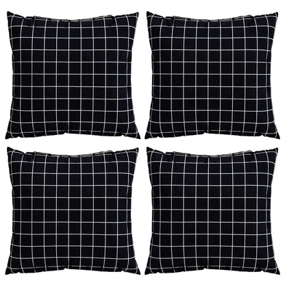 Cuscini Scatter a scacchi 4 pcs Quadro Nero 60 x 60 cm