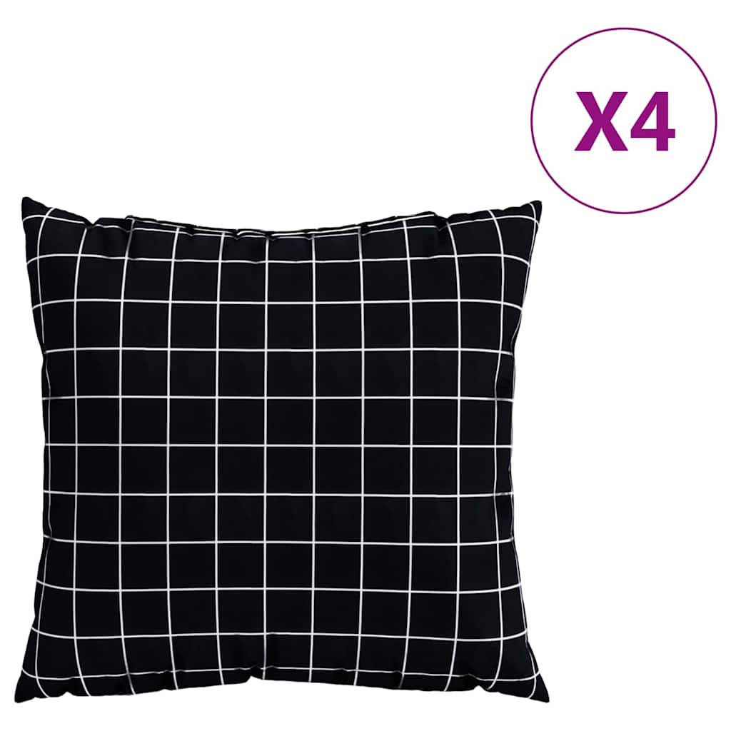 Cuscini Scatter a scacchi 4 pcs Quadro Nero 60 x 60 cm