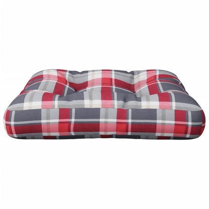 Cuscino per Pallet a Quadri Rossi 50x50x12 cm in Tessuto