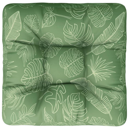 Cuscino per Pallet con Motivo a Foglie 50x50x12 cm in Tessuto
