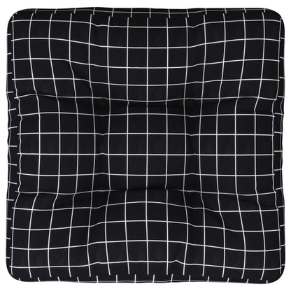 Cuscino per Pallet Motivo a Quadri Nero 60x60x12 cm in Tessuto