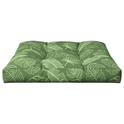 Cuscino per Pallet con Motivo a Foglie 70x70x12 cm in Tessuto