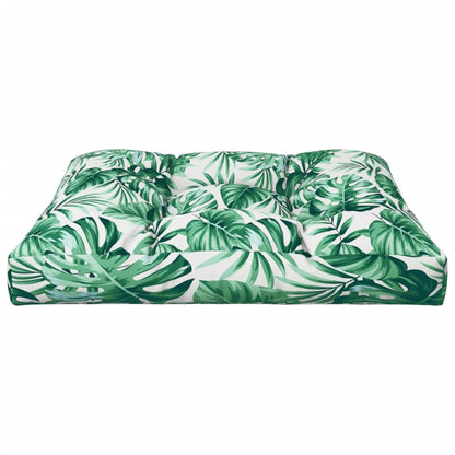 Cuscino per Pallet con Motivo a Foglie 80x80x12 cm in Tessuto