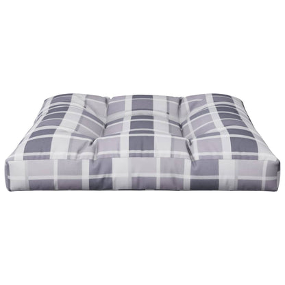Cuscino per Pallet Motivo a Quadri Grigi 80x80x12 cm in Tessuto
