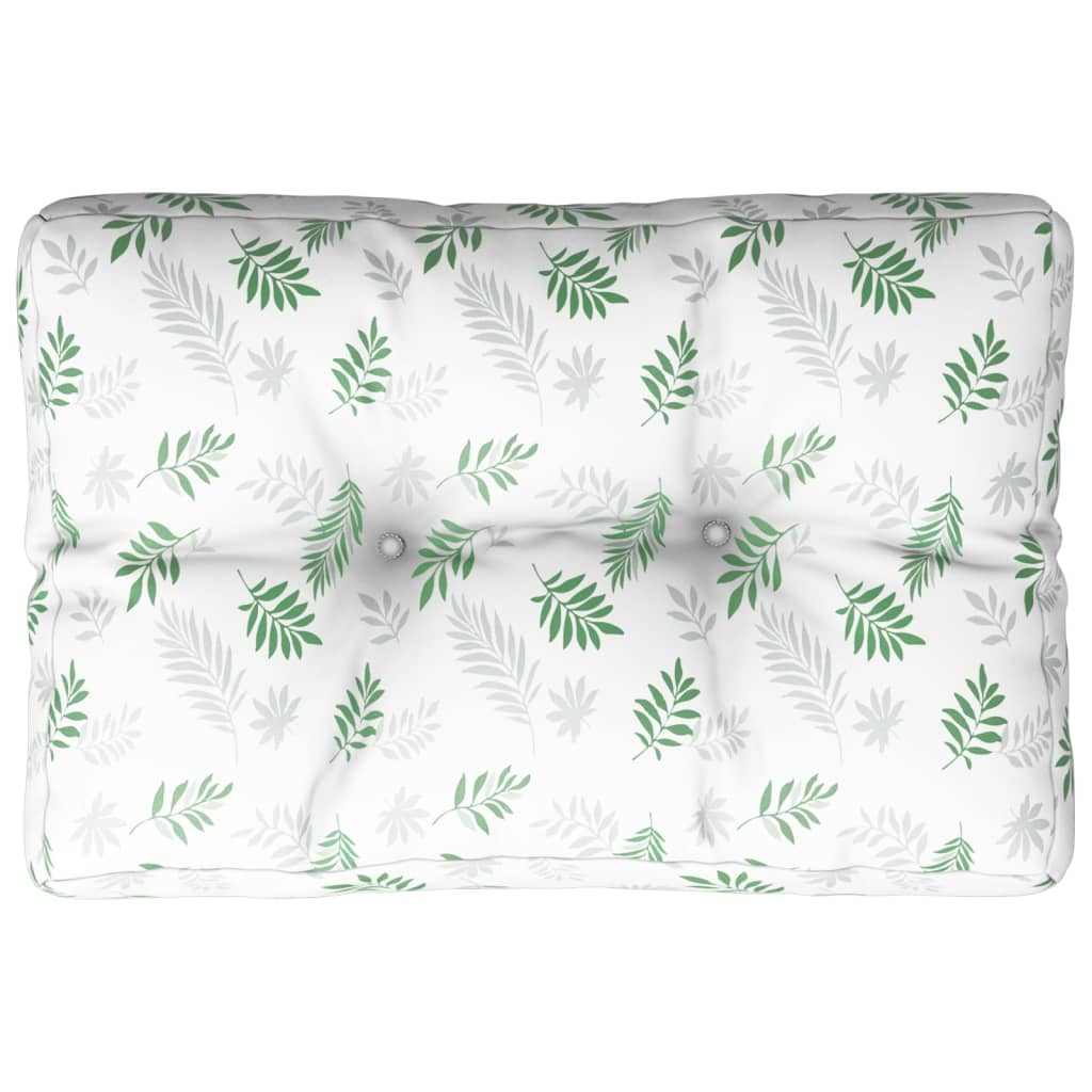 Cuscino per Pallet con Motivo a Foglie 50x40x12 cm in Tessuto
