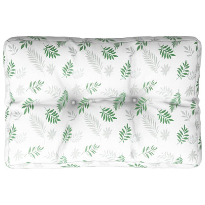 Cuscino per Pallet con Motivo a Foglie 50x40x12 cm in Tessuto