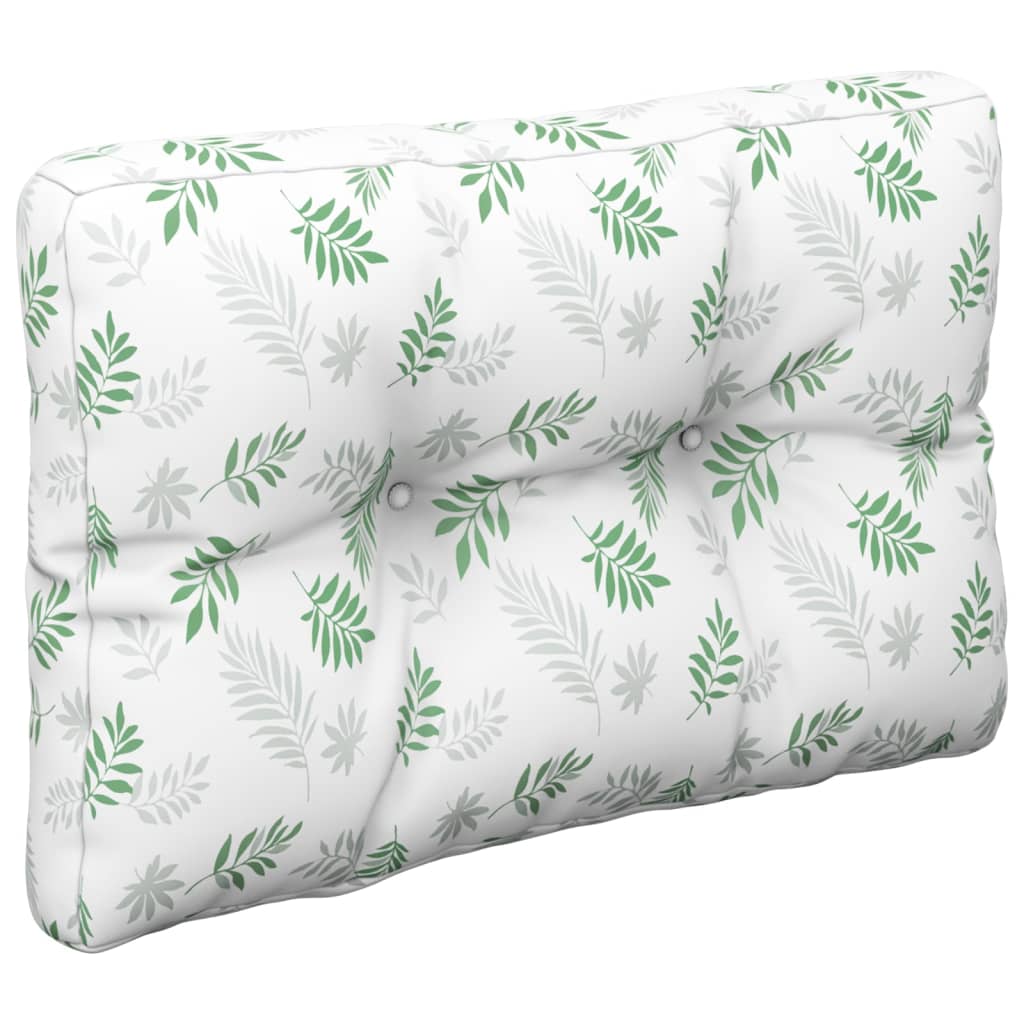 Cuscino per Pallet con Motivo a Foglie 50x40x12 cm in Tessuto
