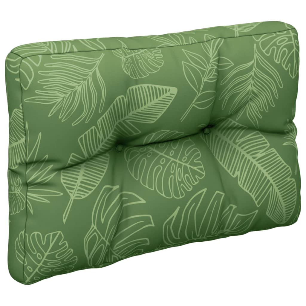 Cuscino per Pallet con Motivo a Foglie 50x40x12 cm in Tessuto