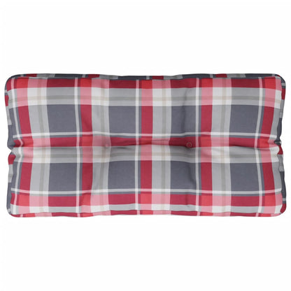 Cuscino per Pallet a Quadri Rossi 80x40x12 cm in Tessuto