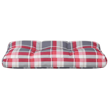 Cuscino per Pallet a Quadri Rossi 80x40x12 cm in Tessuto