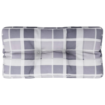 Cuscino per Pallet a Quadri Grigi 80x40x12 cm in Tessuto