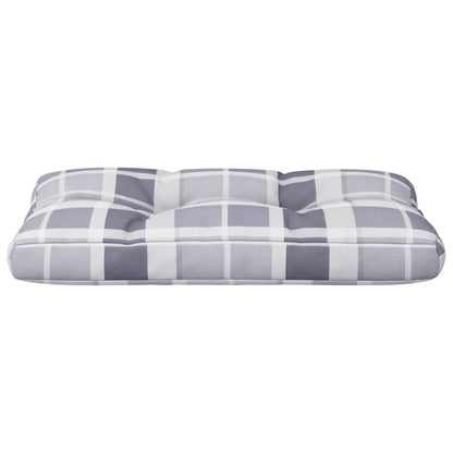 Cuscino per Pallet a Quadri Grigi 80x40x12 cm in Tessuto