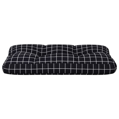 Cuscino per Pallet Motivo a Quadri Nero 80x40x12 cm in Tessuto