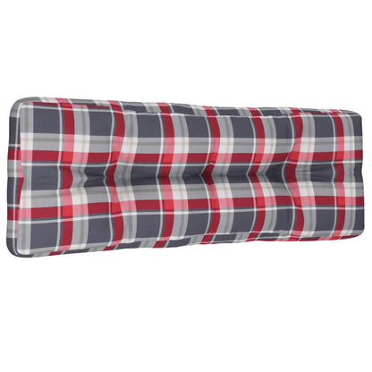 Cuscino per Pallet a Quadri Rossi 120x40x12 cm in Tessuto