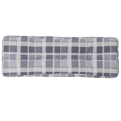 Cuscino per Pallet a Quadri Grigi 120x40x12 cm in Tessuto