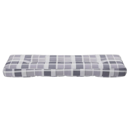 Cuscino per Pallet a Quadri Grigi 120x40x12 cm in Tessuto