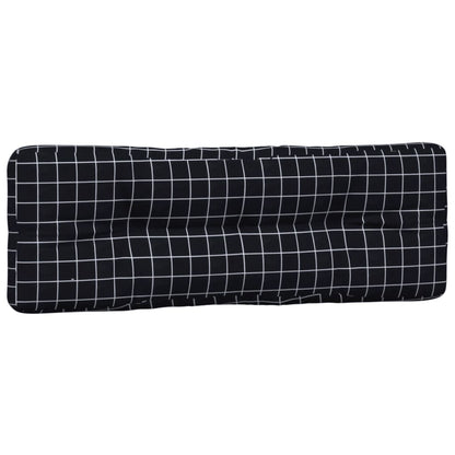 Cuscini per Pallet 3 pz con Motivo a Quadri Nero in Tessuto