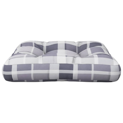 Cuscino per Pallet Grigio a Quadri in Tessuto