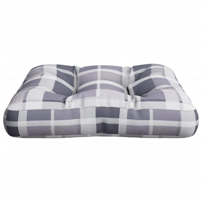 Cuscino per Pallet a Quadri Grigio 58x58x10 cm in Tessuto