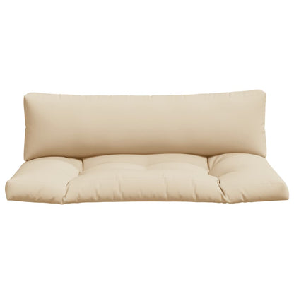 Cuscini per Pallet 2 pz Beige in Tessuto