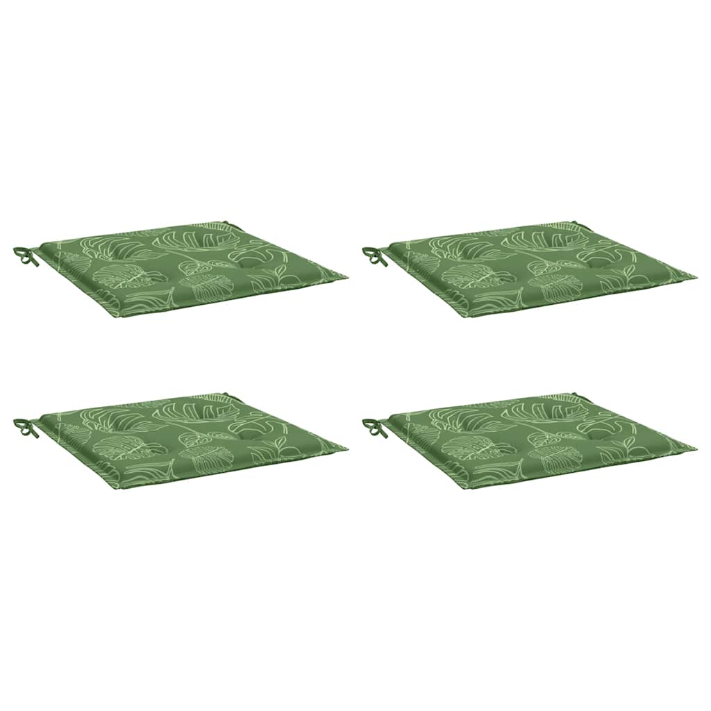 Cuscini per Sedia 4 pz Motivo a Foglie 40x40x3 cm Tessuto