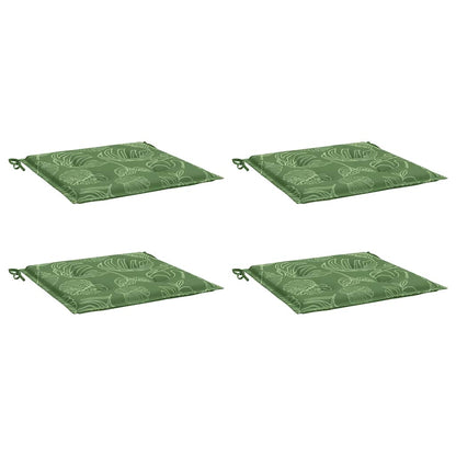 Cuscini per Sedia 4 pz Motivo a Foglie 40x40x3 cm Tessuto