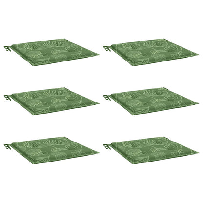 Cuscini per Sedia 6 pz Motivo a Foglie 40x40x3 cm Tessuto
